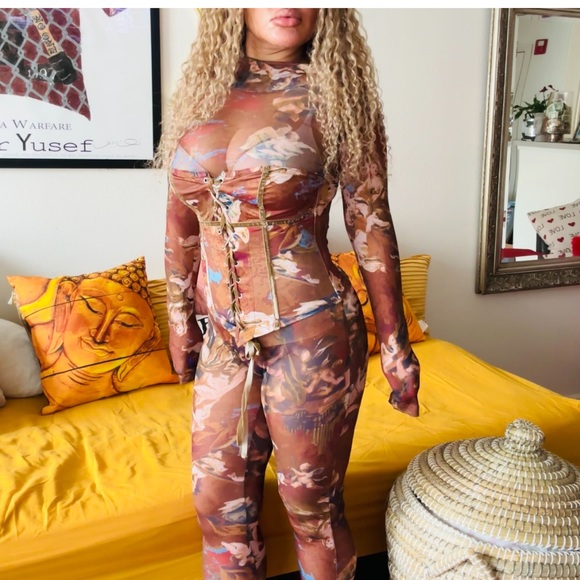Fashion nova sexy exotic 3 corset piece jumpsuit . Size small - Picture 1 of 6